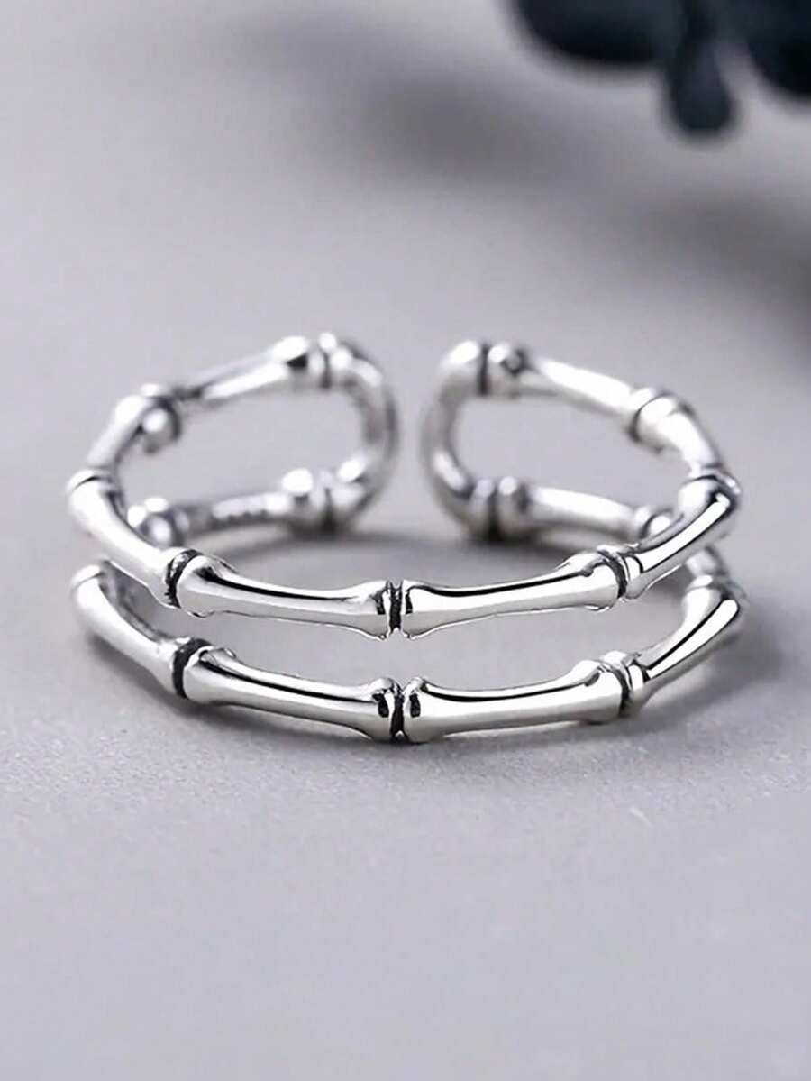 1pc Gothic Style Ring Women's Halloween Party Accessory Gift - Silver - View 1