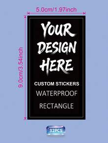 1/32/72/104pcs Custom Printed Rectangle Labels For Bottle, Personalized Waterproof Rectangular Stickers, Customized Printed Rectangle Label For Candles, Jars, Packaging Seals, Product Labels, Rectangle Sticker For Business Logo - Multicolor - View 90