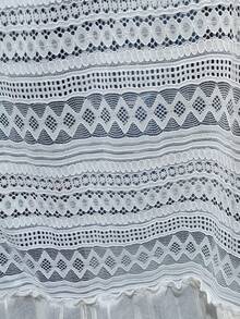 White Lace Oven Skirt, Ruffled Tie‑On Kitchen Dishwasher Cover Curtain, Boho Hollow Lace Decorative Curtain For Kitchen Appliance Decor - White/A - View 8