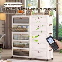 Multi-Size Flip-Top No-Assembly Folding Storage Cabinet, Home Organizer Cabinet For Living Room, Snack, Toy And Miscellaneous Storage - White - View 8