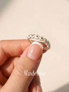 MADEONE 1pc Sweet Floral Ring, Women's Jewelry, Elegant Daisy Ring, Gift For Girls, Summer Daily Wear Decoration, Valentine's Day - Silver - View 4