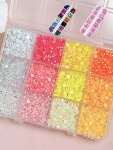 Resin Crystal Box, 3mm Thick, Random Mixed Colors, Eye-Catching, AB Crystal, Suitable For Nail Art, Handmade Jewelry DIY And Clothing Decoration - Multicolor - View 7