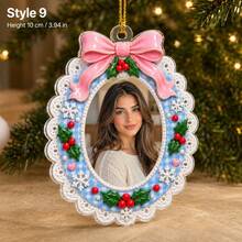 1 buah Ornamen Foto Personalisasi, Ornamen Natal Bingkai Kustom, Hadiah Kenang-kenangan Foto untuk Pasangan, Keluarga, Dekorasi Pohon Natal, Hadiah Natal - MultiWarna - View 14
