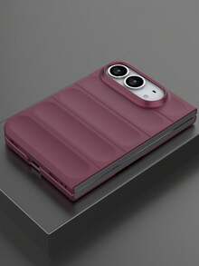 Luxury Solid Color Case Compatible With IPhone 18 Fold Ultra Minimalist Stylish Shockproof Protective Cover Shell With Top Front Panel Bottom Back Case - Plum - View 2