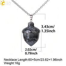1pc Natural Stone Carved Pine Cone Pendant Necklace, Healing Amethyst Crystal Christmas Jewelry, Unisex H081 - Necklace - View 7