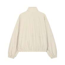 Fashionable Stand Collar Side Stripe Jacket, Casual Loose Long Sleeve Zip-Up Coat, Suitable For Daily Wear - Beige - View 11