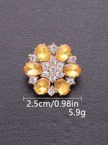 4PCS Crystal Rhinestone Hand-Sewn Buttons Flower Shape Decorative Buckles For Women Coats Dresses Jackets Formal Wear Clothing Repair - Multicolor - View 17