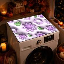 Luckybutterfly Flat Printed 3D Visual Effect Floral Washer Dryer Top Protective Mat, Anti‑Slip Dustproof Household Appliance Top Cover Pad Home Decor - Multicolor - View 8