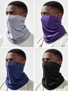 4pcs UV Protection Cooling Neck Gaiter Face Mask, Unisex Breathable Face Mask And Neck Protection, Unisex Windproof Sun Protection Face Mask - Multicolor - View 4