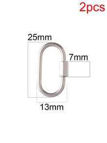 2pcs Stainless Steel Oval Screw Lock Hook Spiral Clasp Findings Geometric Carabiner Clasps For DIY Jewelry Necklace Bracelet Making Accessories - DIY Buttons - View 13