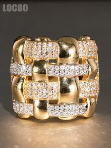 1pc Fashion Cubic Zirconia Ring For Women, Wedding Engagement Party Jewelry, Valentine's Day Gift - 1# - View 9