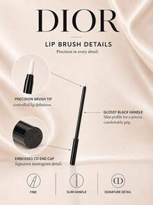 Dior Lip Brush, 10*0.8cm, Available In 1/3/5-Pack, Precise Brush Head For Smooth Application, Compact And Portable, Perfect For Daily Use And Defining Lip Shape On The Go - Black - View 6