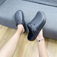 Men's Winter Thick Sole New Style Indoor Home Slippers, Closed Toe Slip-On Convenient Warm Slippers For Men, Suitable For Outdoor Wear - Black - View 5