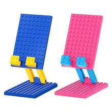 Creative Cartoon Building Block Design Foldable Phone Stand, Fresh Color-Blocking Style, Fun And Playful. Multi-Angle Adjustable, Easily Find Comfortable Viewing Angle, Hands-Free, Suitable For Binge-Watching, Online Classes, Video Calls. Non-Slip Bottom Design, Stable Placement, Effectively Protects Phone Body. Foldable And Compact, Lightweight, Easy To Carry, Space-Saving, Suitable For Home, Office - A - View 8