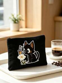 Cat Pattern Cute Handbag, Daily Toiletries Makeup Bag, Zipper Makeup Pouch, Storage Bag, Lightweight Travel Storage Bag, Small Organizer Bag, Easy To Categorize, Easy To Carry, Suitable For Daily Use, Commuting, Back To School Season, Stationery Storage, Cosmetics Storage, Perfect Daily Gift For Family And Friends - Multicolor - View 4