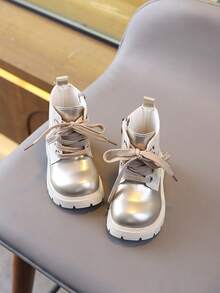 Children's Boots, Girls' Boots, New Single-Lining Non-Slip Casual Boots, Baby Boots - Gold - View 4