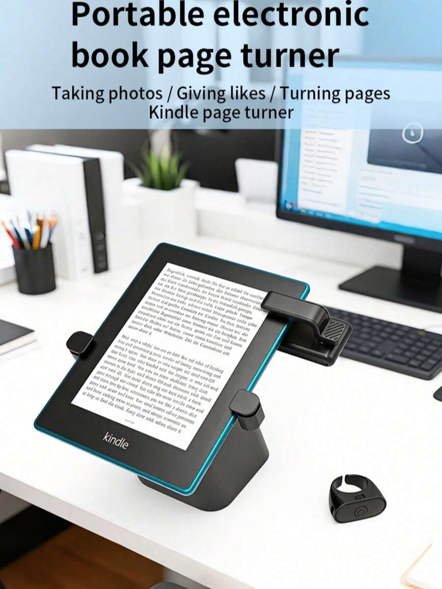 Pengubah Halaman Jarak Jauh yang Kompatibel dengan Pembaca E-book dan Tablet Kindle Paperwhite, Oasis, dan Scribe; Untuk Membaca Novel, Merekam Video, dan Mengambil Foto (Penutup Rana Jarak Jauh). - MultiWarna - View 1