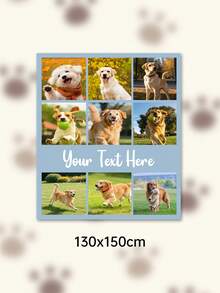 Custom Photo Text Throw Blanket, Personalized Picture Collage Fleece Blanket, Customized Pet Memory Photo Blanket For Sofa Bed Home Decor Gift - Multicolor - View 31