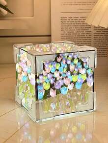 DIY Tulip Mirror Nightlight, Bedroom Bedside Atmosphere Lamp, Artificial Flower Nightlight, Valentine's Day Gift, Handmade Birthday Gift For Friends And Colleagues - One Size Fits All - View 7
