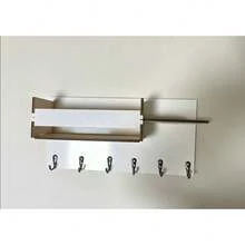 Wooden Wall-Mounted Key Holder With Hooks, Multi-Layer Storage Rack For Home Living Room Entryway, Key And Miscellaneous Items Organizer - Multicolor - View 8