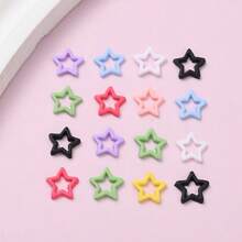 100pcs 8mm 3D Hollow Star Nail Art Charms, Y2K Resin Five-Pointed Star Nail Decorations, For DIY Nails, Mobile Phone Case Decoration - Random Color - View 5