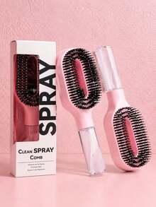 Escova de Cabelo Spray 2 em 1, Branco Transparente, Escova de Cabelo Spray com Reservatório de Água Integrado, Cerdas Macias e Flexíveis, Adequada para Cabelos Cacheados, Lisos, Ondulados, Escova de Cabelo Hidratante, Escova Desembaraçante, Para Mulheres, Penteados, Viagem, Produtos para Cabelo, Ferramentas para Cabelo - Multicolorido - Visão 12
