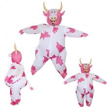 1pc (Blower Not Included) Pink Cow Adult Costume/Party Performance/Daily Wear Funny/Holiday Outfit Performance/Holiday Gift - Multicolor - View 1