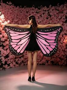 Rainbow Gradient Butterfly Wing Shawl, Soft Clothing Accessory, Suitable For Christmas Costume Party, Glamorous Theme Costume Party - Multicolor - View 5
