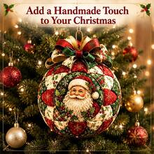 Classic Christmas Patchwork Ornament Kit,Santa,Snowman, Christmas Tree, Reindeer Designs,Retro Xmas Hand‑Stitching Craft Supplies, Multiple Classic Xmas Patterns For Indoor Tabletop & Hanging Holiday Decoration Making, Festive Home Decor - Christmas Baubles - View 2
