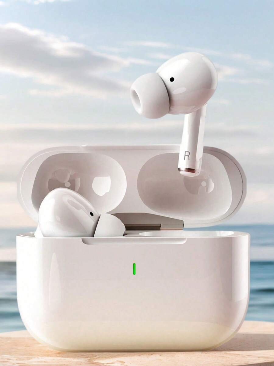 Bluetooth 5.3 Wireless Earbuds, True Wireless Headphones With Noise Cancellation, Built-In Microphone, Stable Signal, Sweat-Resistant, Comfortable Wear, Long-Lasting Music & Call, Compatible With All Devices - White - View 1