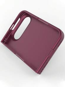 Luxury Solid Color Case Compatible With IPhone 18 Fold Ultra Minimalist Stylish Shockproof Protective Cover Shell With Top Front Panel Bottom Back Case - Plum - View 6