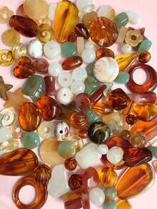 30g/Pack Assorted Amber Bohemian Fresh Style Mixed Loose Beads For DIY Handmade Jewelry Making Bracelets Necklaces Beaded Accessories - Multicolor - View 3