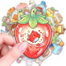 50pcs Cute Cartoon Wish Bottle PET Stickers, Diverse Designs, Enhance Thinking And Creative Action Ability, Art Supplies, Children Sticker Toys - Multicolor - View 7