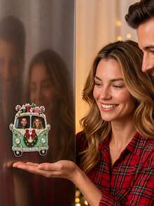 Custom DIY 3D Pearl & Diamond Art Fridge Magnet Set, Personalized Christmas Bus Photo Frame With Shiny Pearls, Holly Berries, Bows, Handmade Fridge Magnet Decor, Holiday Christmas Birthday Gift For Women, Girls, Mom, Daughter - Multicolor - View 8