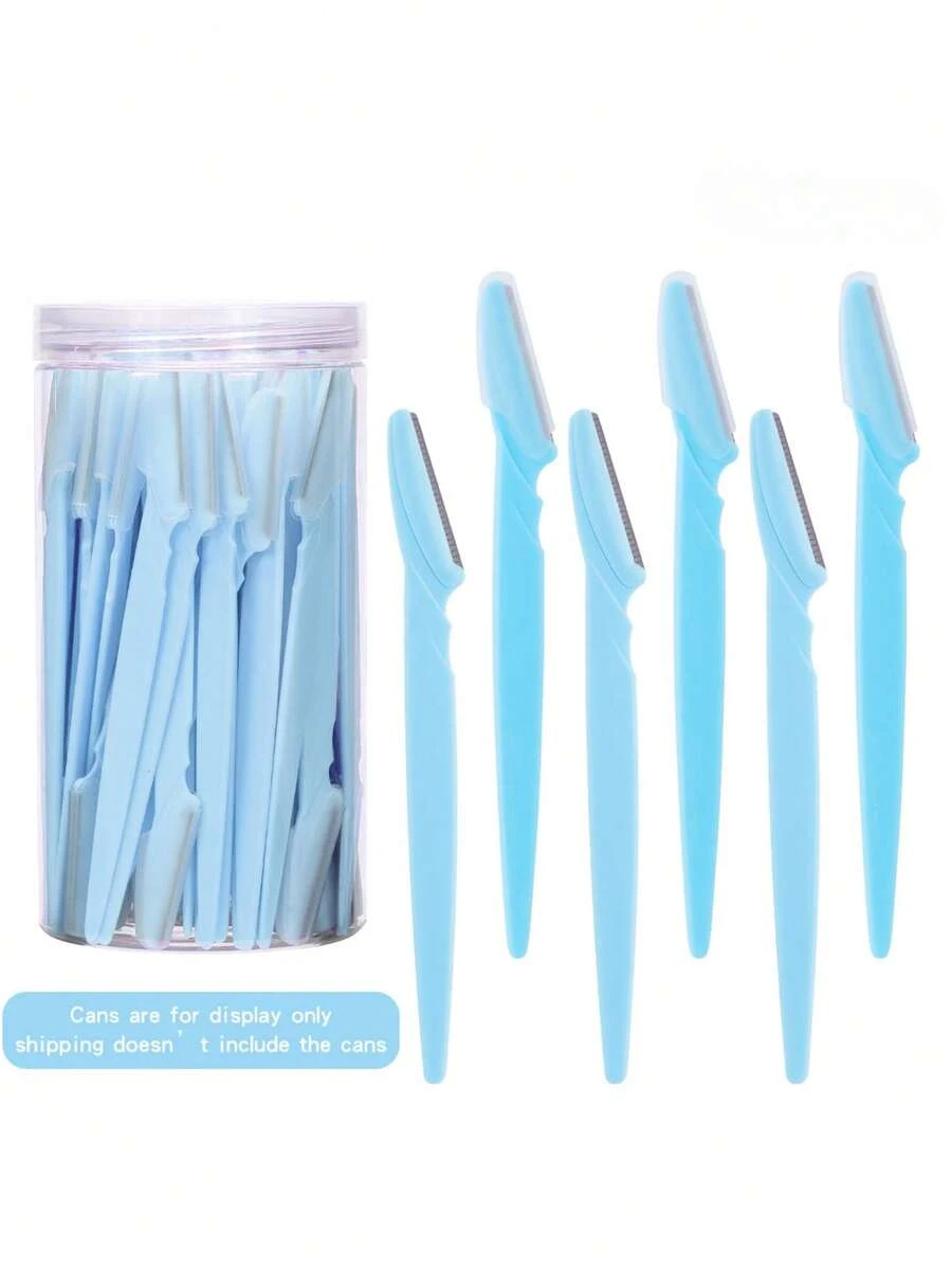 30 PCS Pisau Cukur Aman Multifungsi Wanita dengan Penutup Pelindung Transparan & Mata Pisau Tajam - Cocok untuk Wajah, Bibir, Ketiak, Penghilang Rambut | Pemangkas Mata Pisau Portabel untuk Merapikan Alis, Pencukur Wajah, Alat Kebersihan Pribadi untuk Pemula - Baby Blue - View 1