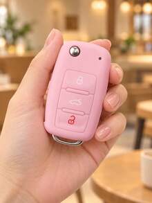 1pc Silicone Car Key Cover, Silicone Key Case, Precise Button Opening, 3-Button Flip Cover Protective Shell, Suitable For Polo Passat B5 Golf 4 5 6 Jetta Mk6 Tiguan Golf CrossFox Plus Eos Scirocco Car Key Cover - Multicolor - View 14