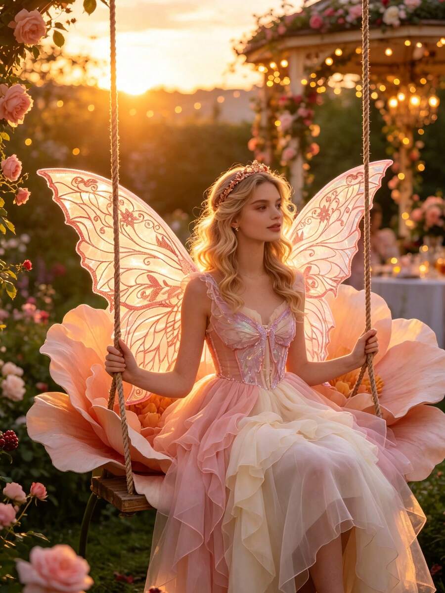 Butterfly Fairy Wings, Cute Princess Style Costume Wings, Rainbow Color ...