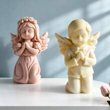 Angel Prayer Candle Mold, Suitable For DIY Resin And Plaster Casting, Used For Home Decor, Ornaments And Creative Handmade Gifts - A-White - View 3