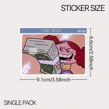 Funny Personalized Cartoon Money-Loving Girl Bank Card Sticker, Single Piece, Premium Ultra-Thin PVC Vinyl Material, Scratch-Resistant Waterproof, Removable Without Residue, Suitable For Credit Cards, Debit Cards, Bank Card Decorative Film - View 9