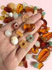 30g/Pack Assorted Amber Bohemian Fresh Style Mixed Loose Beads For DIY Handmade Jewelry Making Bracelets Necklaces Beaded Accessories - Multicolor - View 1