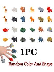 5pcs/3pcs/1pc Children's Finger Biting Animal Farm Toy Set, Finger Biting Farm Animal Keychain, Realistic Animal Model, Develop Hand-Eye Coordination And Sensory Exploration Skills, An Interesting Interactive New Year, Christmas And Birthday Gift For Kids - Multicolor - View 7