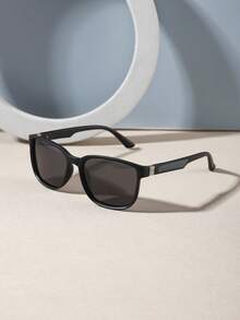 1 PC Men's Casual Cool Square Fashion Glasses Lightweight PC Frame Spring Legs Polarized Lens Simple For Travel Casual Outing With Glasses Box - Multicolor - View 13