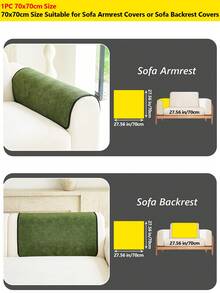 1PC Chenille Solid Color Wave Jacquard Sofa Cushion Seat Pad, All-Season Non-Slip, Pet Scratch-Resistant, Durable & Dustproof, Easy To Maintain, Machine Washable, Sofa Decorative & Protective Cover. - Green - View 14
