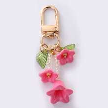 1pc Fashion Lily Of The Valley Keychain Wind Chime Flower Pendant Love Keyring Mobile Phone Bag Charm For Women Car Key Chains DIY - Multicolor - View 20