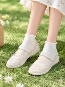Skechers 女款休閒鞋 舒緩休閒鞋 MODERN COMFORT 系列 時尚休閒鞋 舒適通勤日常休閒運動鞋 158763-OFWT - 乳白色 - 查看 2