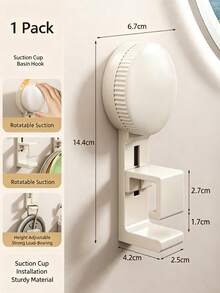 Suction Cup Drill-Free Wash Basin Hook, Wall-Mounted Adjustable Basin Storage Rack, Bathroom Hanging Basin Organizer, Suitable For Wash Basins And Folding Basins. Knob Lock Suction Adhesion Securely, Height Can Be Adjusted Freely, Removable And Relocatable Without Leaving Residue, Installable On Smooth Walls Like Tiles, Free Up Countertop Space, Say Goodbye To Bathroom Clutter, Multi-Scenario Use In Bathrooms, Toilets, Balconies, Suitable For Renters And Homeowners, Minimalist Design Fits Various Home Decor. - Multicolor - View 8