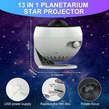 13-In-1 Galaxy Starry Sky Projector With Bluetooth Speaker, White Noise, 360° Rotating Starry Sky Light, Adjustable Ceiling Projection Lamp, Bedroom Decor Night Light, Ideal Gift - Galaxy Star Projector - View 12