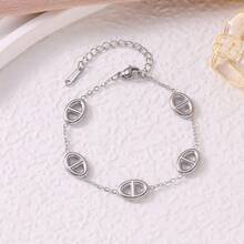 New 3D Pig Nose Bracelet Women Fashion Hollow Design Letter D Double Charm Jewelry - Cut-out Japanese Character Bracelet - View 6