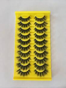 10 Pairs 3D Fluffy False Eyelashes, Create Thick And Voluminous Charming Eyes, Fluffy And Dense, Strip False Eyelashes, Eyelashes, False Eyelashes - Multicolor - View 7