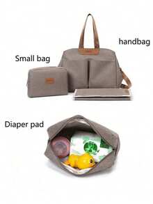 3pcs/Set Mommy Bag, Fashionable Mother & Baby Bag, Handheld & Shoulder Bag, Maternity Diaper Pad Bag - Multicolor - View 5